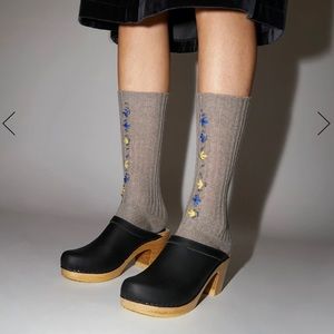 No.6 Old School Clog on High Heel in Black